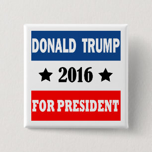 Macaron Carré 5 Cm Donald Trump pour le président 2016