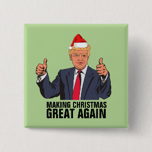 MACARON CARRÉ 5 CM DONALD TRUMP RENDRE NOËL DE GRANDS BOUTONS DE NOUV