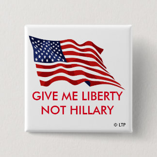 MACARON CARRÉ 5 CM DONNEZ-MOI LA LIBERTÉ PAS HILLARY
