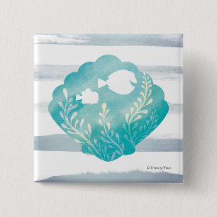 Macaron Carré 5 Cm Dory & Nemo Graphique Shell aquarelle