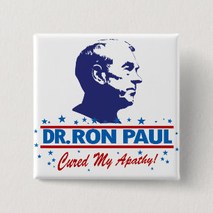 Macaron Carré 5 Cm Dr. Ron Paul a traité mon bouton d'apathie