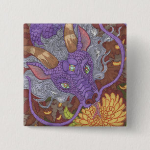 Macaron Carré 5 Cm Dragon pourpre en fleur