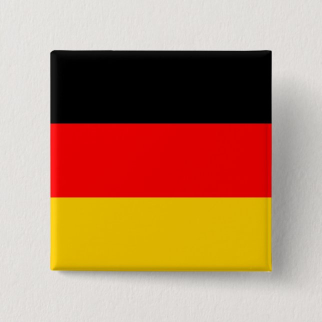 Macaron Carré 5 Cm Drapeau Allemagne (Devant)