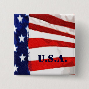 Macaron Carré 5 Cm Drapeau américain
