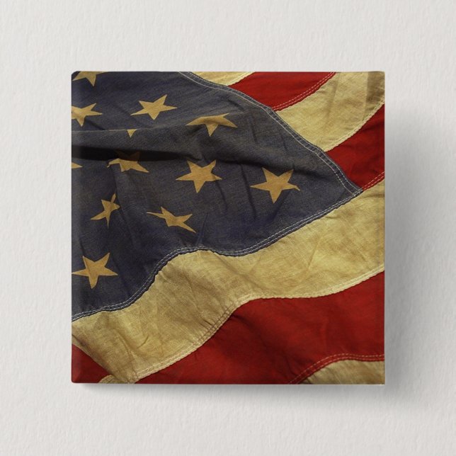 Macaron Carré 5 Cm Drapeau américain (Devant)