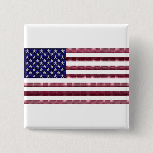 Macaron Carré 5 Cm Drapeau américain (Devant)
