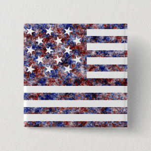 Macaron Carré 5 Cm Drapeau américain 15 étoiles