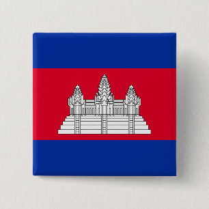 Macaron Carré 5 Cm Drapeau cambodgien