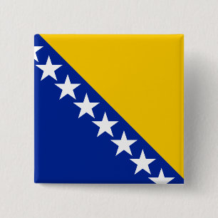 Macaron Carré 5 Cm Drapeau de Bosnie-Herzégovine