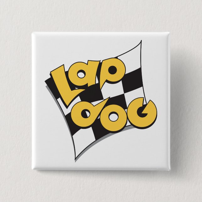 Macaron Carré 5 Cm Drapeau de chien de recouvrement - le bouton de (Devant)
