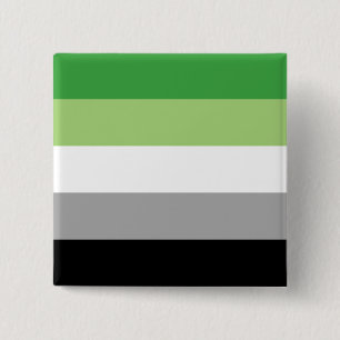 Macaron Carré 5 Cm Drapeau de fierté aromantique LGBTQ