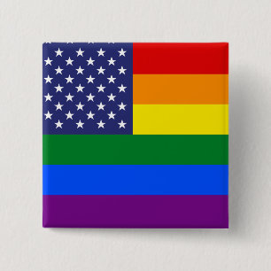 MACARON CARRÉ 5 CM "DRAPEAU DE GAY PRIDE "