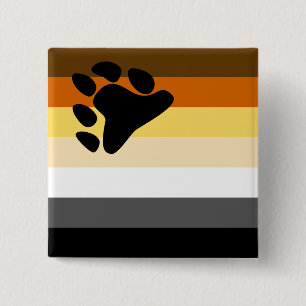 Macaron Carré 5 Cm Drapeau de la Fierté des Frères de l'ours