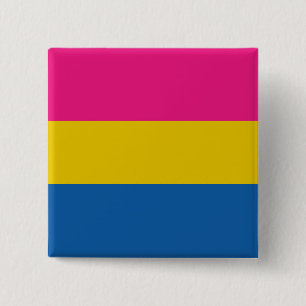 Macaron Carré 5 Cm Drapeau de la Fierté Pansexuelle Solide