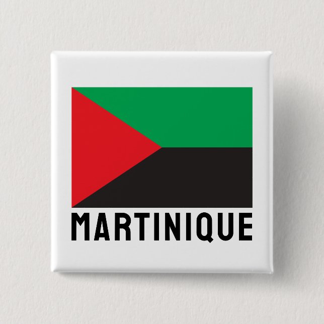Macaron Carré 5 Cm Drapeau de la Martinique (2023) (Devant)