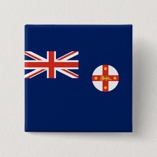 Macaron Carré 5 Cm Drapeau de la Nouvelle-Galles du Sud (État austral