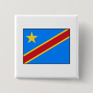 Macaron Carré 5 Cm Drapeau de la République démocratique du Congo