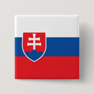 Macaron Carré 5 Cm Drapeau de la Slovaquie