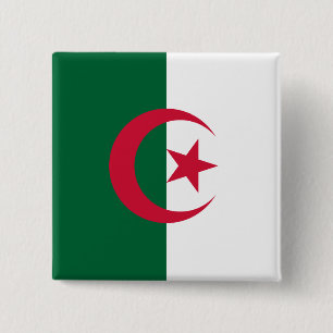 Macaron Carré 5 Cm Drapeau de l'Algérie