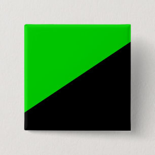 Macaron Carré 5 Cm Drapeau de l'anarchisme vert