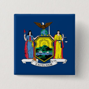Macaron Carré 5 Cm Drapeau de l'état de New-York