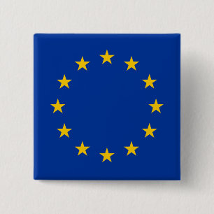 Macaron Carré 5 Cm Drapeau de l'Union européenne (UE) (Europe)