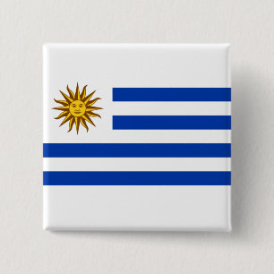 Macaron Carré 5 Cm Drapeau de l'Uruguay