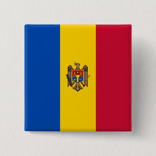 Macaron Carré 5 Cm Drapeau de Moldavie