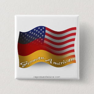 Macaron Carré 5 Cm Drapeau de ondulation Allemand-Américain