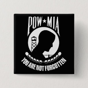 Macaron Carré 5 Cm Drapeau de POW-MIA