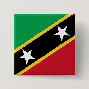 Macaron Carré 5 Cm Drapeau de Saint-Kitts-et-Nevis