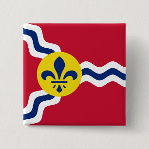 Macaron Carré 5 Cm Drapeau de Saint-Louis, Missouri