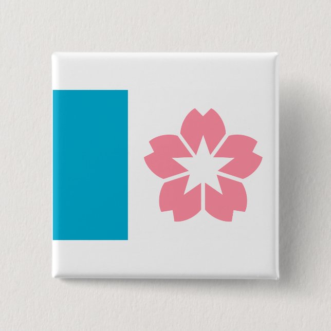 Macaron Carré 5 Cm Drapeau de Salem, Oregon (Devant)