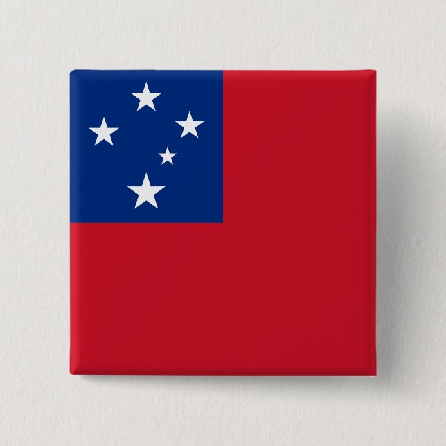Macaron Carré 5 Cm Drapeau de Samoa (Devant)