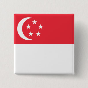 Macaron Carré 5 Cm Drapeau de Singapour