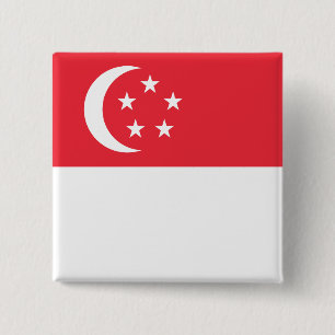 Macaron Carré 5 Cm Drapeau de Singapour