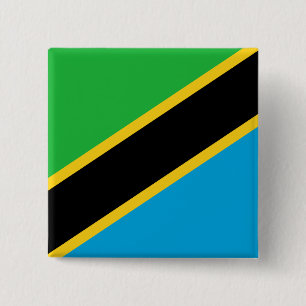 Macaron Carré 5 Cm Drapeau de Tanzanie