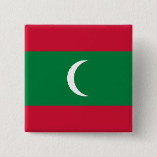 Macaron Carré 5 Cm Drapeau des Maldives