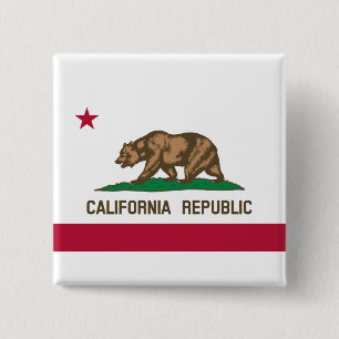 Macaron Carré 5 Cm Drapeau d'État de Californie