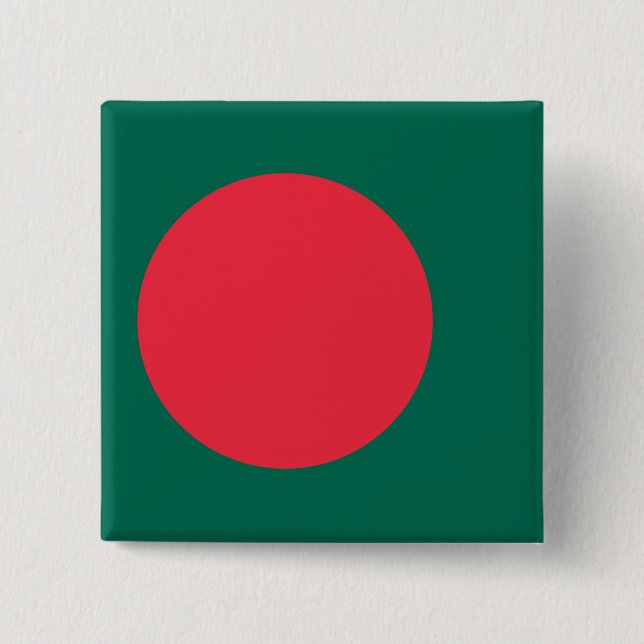 Macaron Carré 5 Cm Drapeau du Bangladesh (Devant)