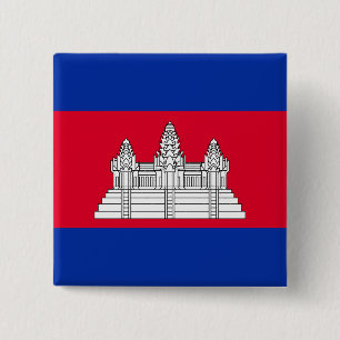 Macaron Carré 5 Cm Drapeau du Cambodge