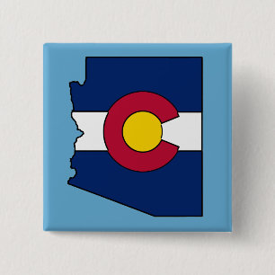 Macaron Carré 5 Cm Drapeau du Colorado Arizona contour carré pin bout