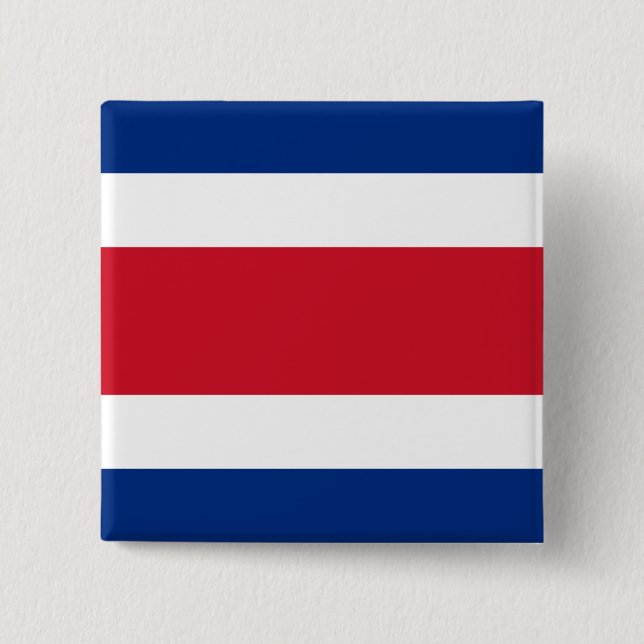 Macaron Carré 5 Cm Drapeau du Costa Rica (Devant)