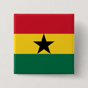 Macaron Carré 5 Cm Drapeau du Ghana