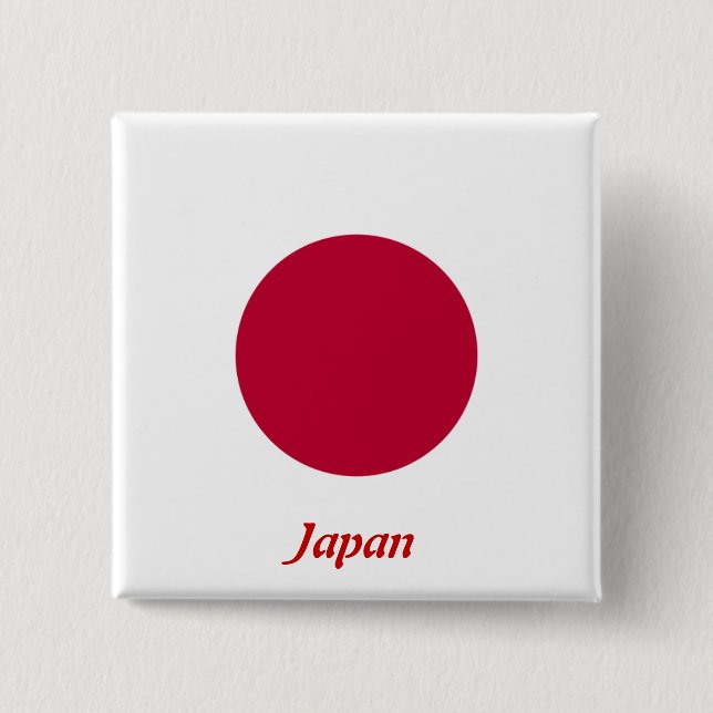 Macaron Carré 5 Cm Drapeau du Japon (Devant)