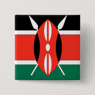 Macaron Carré 5 Cm Drapeau du Kenya