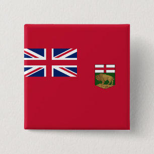 Macaron Carré 5 Cm Drapeau du Manitoba