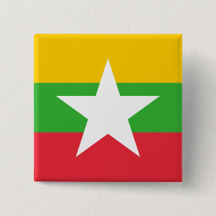 Macaron Carré 5 Cm Drapeau du Myanmar