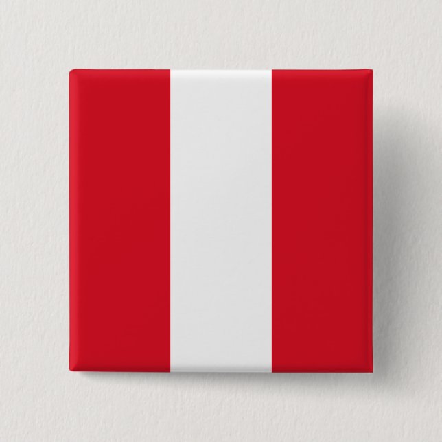Macaron Carré 5 Cm Drapeau du Pérou (Devant)
