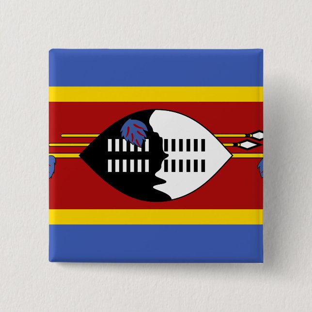 Macaron Carré 5 Cm Drapeau du Swaziland (Devant)